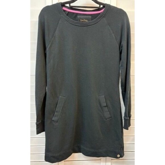 Lilly Pulitzer Beachcomber Sweatshirt Dress Black Size M - Picture 1 of 4